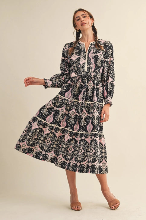 MIDI PRINTED DRESS MDR4288