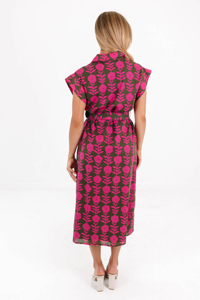 KENNA BELTED BUTTON UP DRESS