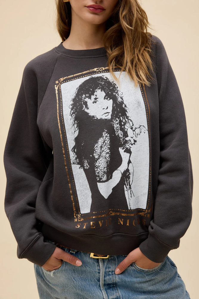 STEVIE NICKS ORCHID BOUQUET VINTAGE RAGLAN SWEATSHIRT