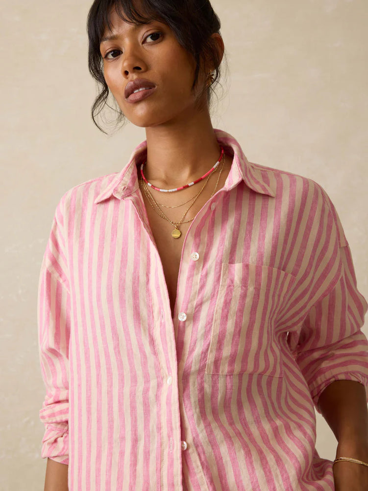 STRIPED LAGUNA LINEN RELAXED SHIRT